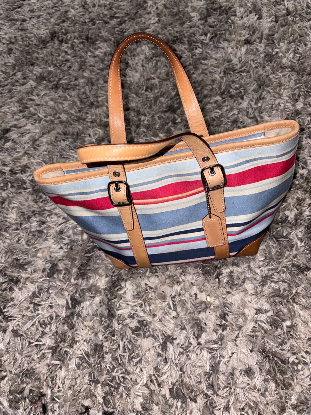 COACH Mini  Hampton Multicolor Striped Purse